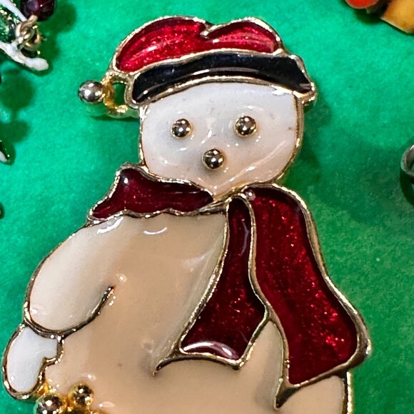 LOT of 2 Vintage Holiday Pins & 1 Earrings - Picture 4 of 6